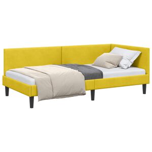 vidaXL Cadre de lit d'angle Jaune 80 cm x 200 cm Velours
