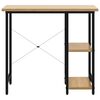 vidaXL Bureau d'ordinateur Noir et ch&ecirc;ne clair 80x40x72cm MDF et m&eacute;tal