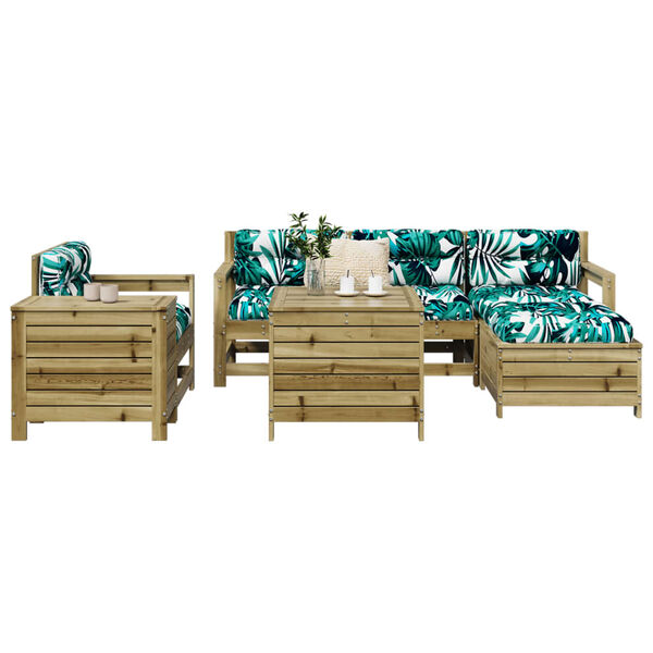 vidaXL Salon de jardin 7 pcs bois de pin impr&eacute;gn&eacute;