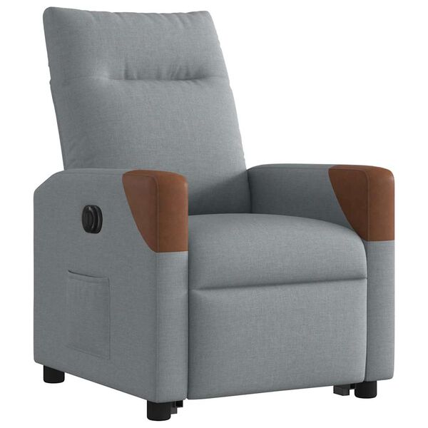 vidaXL Fauteuil inclinable &eacute;lectrique gris clair tissu