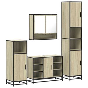vidaXL Ensemble de meubles de salle de bain 4 pcs ch&ecirc;ne sonoma