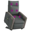 vidaXL Fauteuil inclinable de massage &eacute;lectrique Gris fonc&eacute; Tissu