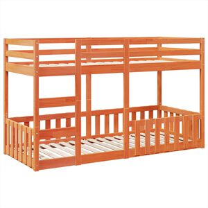 vidaXL Lit superpos&eacute; cire marron 80x200 cm bois de pin massif