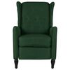 vidaXL Fauteuil inclinable Vert fonc&eacute; Tissu