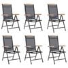 vidaXL Chaises pliantes 6 pi&egrave;ces Textil&egrave;ne Noir