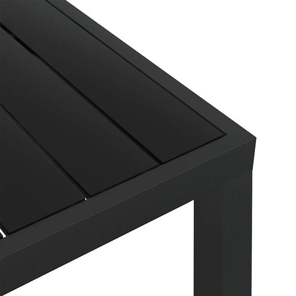 vidaXL Table de jardin Noir 80 x 80 x 74 cm Aluminium et WPC