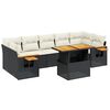 vidaXL Salon de jardin 8 pcs avec coussins noir r&eacute;sine tress&eacute;e