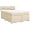 vidaXL Sommier &agrave; lattes de lit avec matelas Cr&egrave;me 140x190 cm Tissu