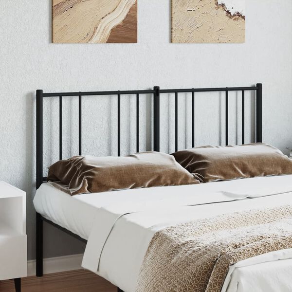 vidaXL T&ecirc;te de lit m&eacute;tal noir 135 cm