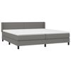 vidaXL Sommier &agrave; lattes de lit avec matelas Gris fonc&eacute; 200x200cm Tissu
