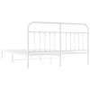 vidaXL Cadre de lit métal sans matelas et tête de lit blanc 183x213 cm