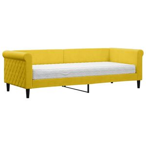 vidaXL Lit de jour avec matelas jaune 80x200 cm velours