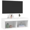 vidaXL Meuble TV avec lumi&egrave;res LED blanc 80x30x30 cm