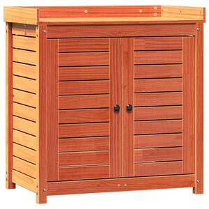 vidaXL Table de rempotage avec &eacute;tag&egrave;res marron bois massif de pin