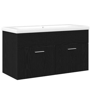 vidaXL Cabinet de salle de bain Ch&ecirc;ne noir 90 x 38,5 x 46 cm