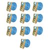 vidaXL Sangle d’arrimage à cliquet 10 pcs 2 tonnes 6 m x 38 mm Bleu