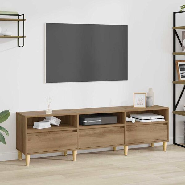 vidaXL Meuble TV Ch&ecirc;ne artisanal 150 x 30 x 45 cm Bois d'ing&eacute;nierie