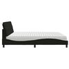 vidaXL Lit avec matelas noir 200x200 cm tissu