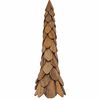vidaXL Sapin de Noël avec support Marron 110 cm Bois de teck solide