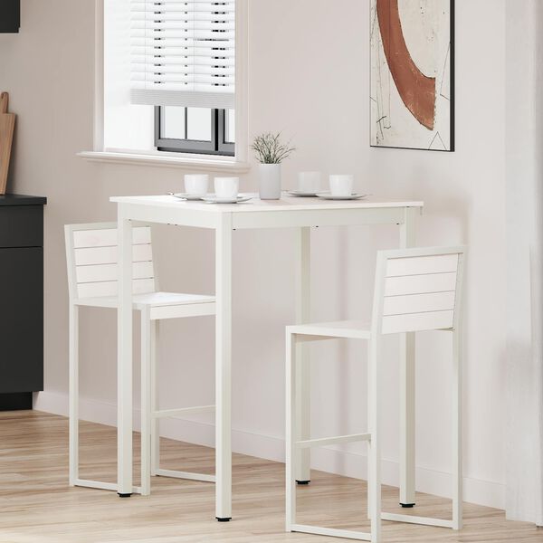 vidaXL Table de bar Blanc 110 x 55 x 105 cm Bois de pin massif