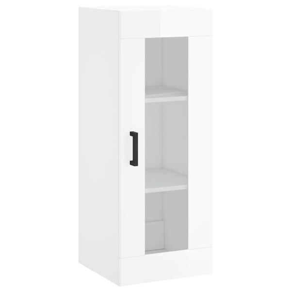 vidaXL Armoire murale blanc brillant 34,5x34x90 cm