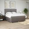vidaXL Sommier &agrave; lattes de lit avec matelas Taupe 200x200 cm Tissu