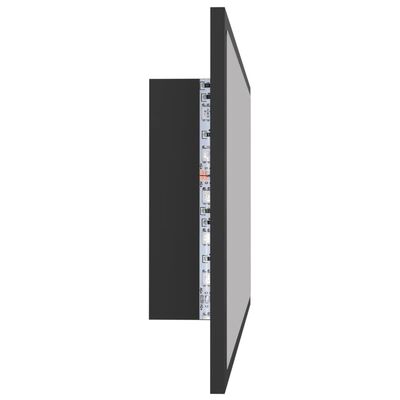 vidaXL Miroir à LED de salle de bain Gris 80x8,5x37 cm Acrylique
