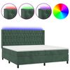 vidaXL Sommier &agrave; lattes de lit matelas et LED Vert fonc&eacute; 200x200 cm