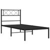 vidaXL Cadre de lit m&eacute;tal sans matelas avec t&ecirc;te de lit noir 80x200 cm