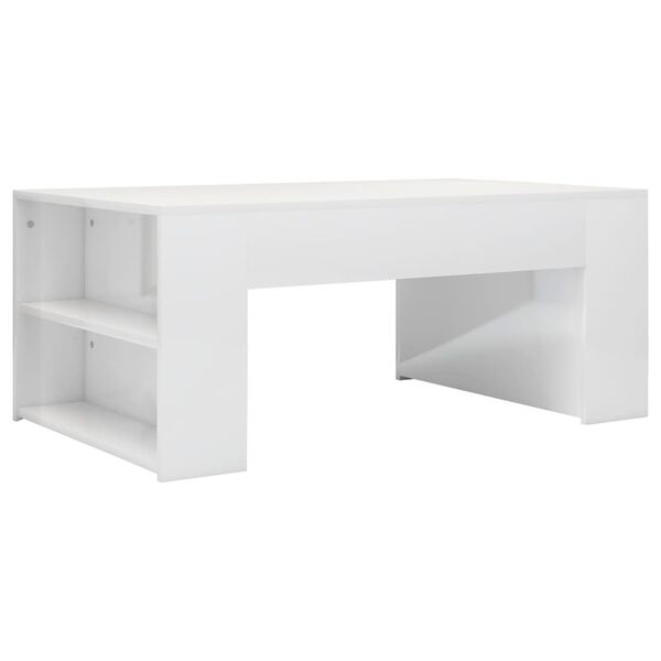 vidaXL Table basse blanc brillant 100x60x42 cm bois d'ingénierie