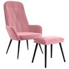 vidaXL Chaise de relaxation avec repose-pied Rose Velours