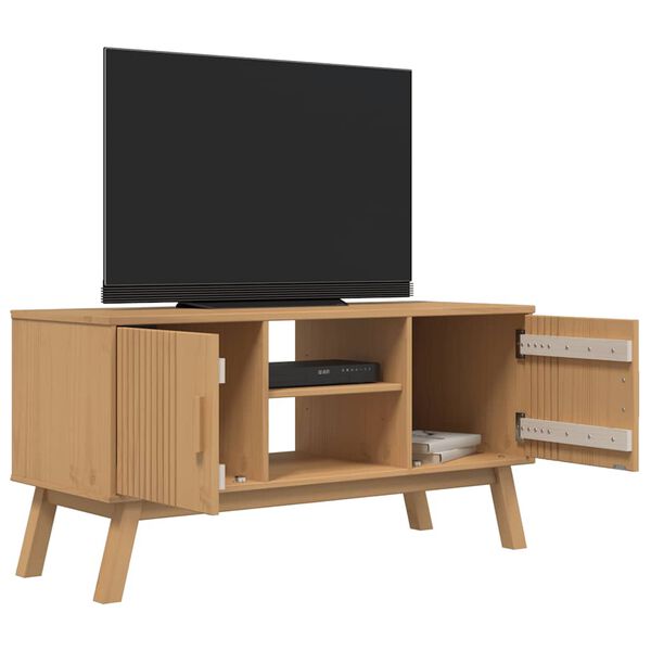 vidaXL Meuble TV OLDEN marron 114x43x57 cm bois de pin massif