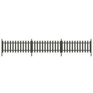 vidaXL Cl&ocirc;ture &agrave; piquets avec poteaux 3 pcs WPC 614x80 cm