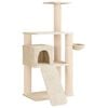 vidaXL Arbre &agrave; chat avec poteaux &agrave; griffer en sisal Cr&egrave;me 173 cm