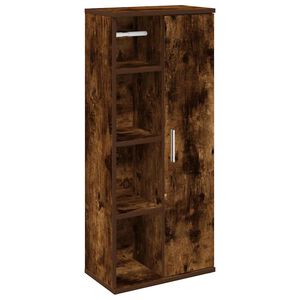 vidaXL Meuble de salle de bain avec porte-rouleau ch&ecirc;ne fum&eacute;