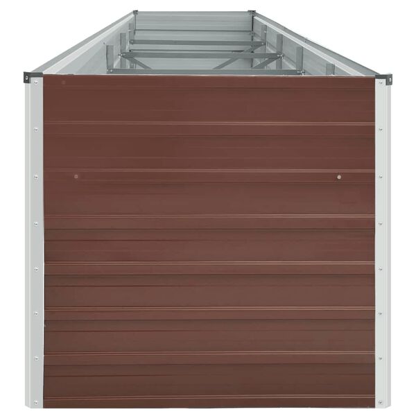 vidaXL Lit surélevé de jardin Acier galvanisé 400x80x77 cm Marron