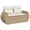 vidaXL Salon de jardin avec coussins 6 pcs beige r&eacute;sine tress&eacute;e