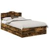vidaXL Cadre de lit Ch&ecirc;ne fum&eacute; 120 x 200 cm Bois Ing&eacute;nierie