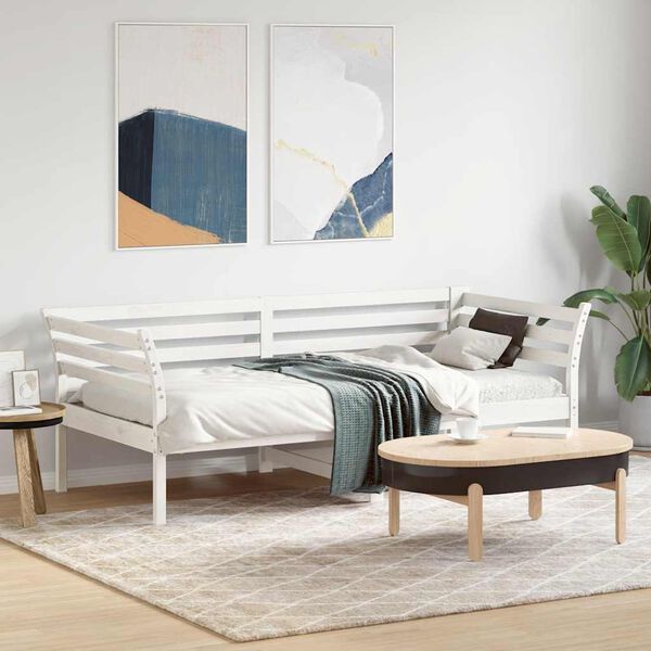 vidaXL Lit de jour sans matelas blanc 75x190 cm bois de pin massif