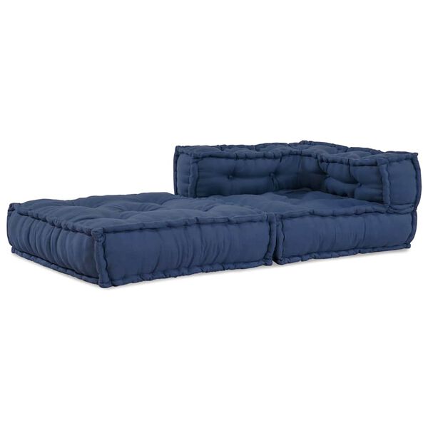 vidaXL Canapé d'angle modulable Indigo 70 x 70 x 56 cm tissu