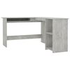 vidaXL Bureau d'angle en forme de L Gris Béton Bois d'ingénierie