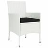 vidaXL Ensemble à manger de jardin et coussins 9 pcs blanc poly rotin