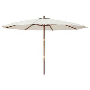 vidaXL Parasol de jardin avec m&acirc;t en bois sable 400x273 cm