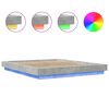 vidaXL Cadre de lit et lumi&egrave;res LED sans matelas gris b&eacute;ton 150x200 cm