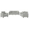 vidaXL Ensemble de canap&eacute;s 3 pcs coussins Gris clair Tissu microfibre