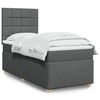 vidaXL Sommier &agrave; lattes de lit avec matelas Gris fonc&eacute; 90x200 cm Tissu
