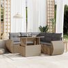 vidaXL Salon de jardin avec coussins 6 pcs beige r&eacute;sine tress&eacute;e