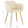 vidaXL Chaises &agrave; manger lot de 2 Cr&egrave;me Velours