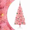 vidaXL Sapin de Noël avec 150 LED avec support Rose 150 cm PVC