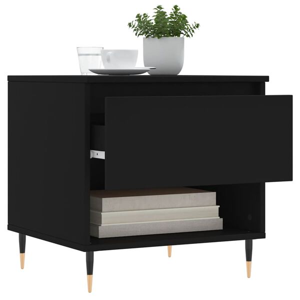 vidaXL Tables basses 2 pcs noir 50x46x50 cm bois d'ingénierie